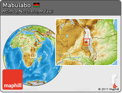 Physical Location Map of Mabulabo, highlighted grandparent region