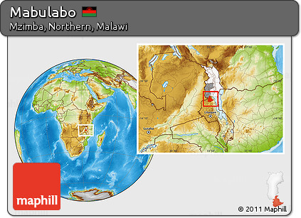 Physical Location Map of Mabulabo, highlighted parent region, highlighted grandparent region