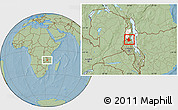 Savanna Style Location Map of Mabulabo, highlighted parent region, hill shading