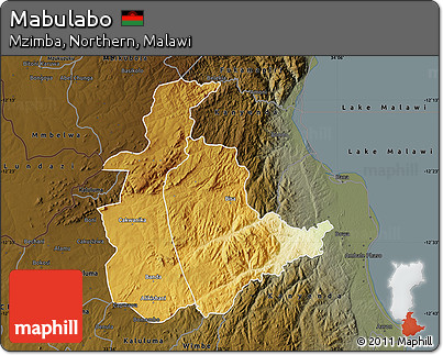 Physical Map of Mabulabo, darken