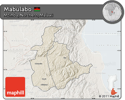 Shaded Relief Map of Mabulabo, lighten