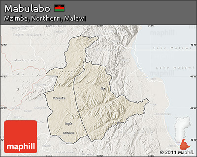 Shaded Relief Map of Mabulabo, lighten
