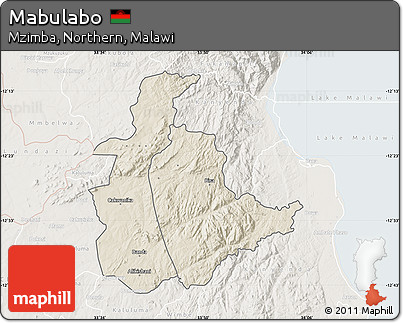 Shaded Relief Map of Mabulabo, lighten
