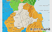Shaded Relief Map of Mabulabo, political outside