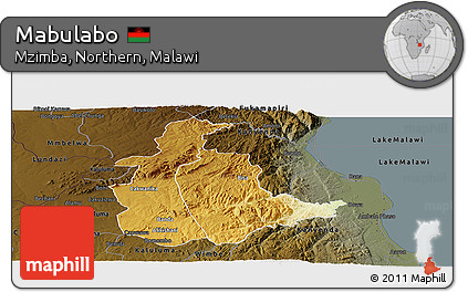 Physical Panoramic Map of Mabulabo, darken