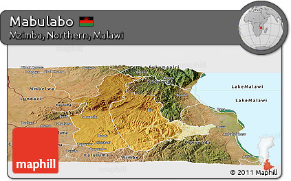 Physical Panoramic Map of Mabulabo, satellite outside