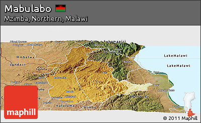 Physical Panoramic Map of Mabulabo, satellite outside