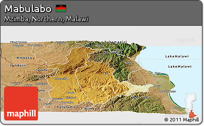 Physical Panoramic Map of Mabulabo, satellite outside