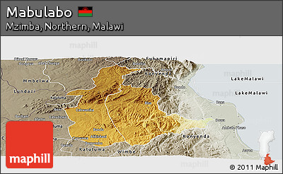Physical Panoramic Map of Mabulabo, semi-desaturated