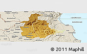 Physical Panoramic Map of Mabulabo, shaded relief outside