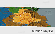 Political Panoramic Map of Mabulabo, darken