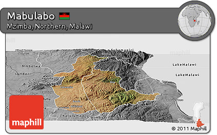 Satellite Panoramic Map of Mabulabo, desaturated