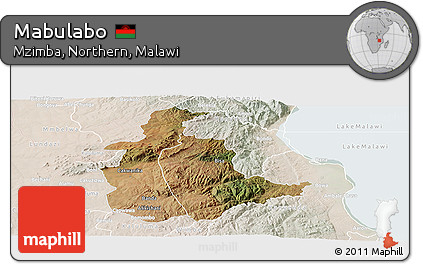 Satellite Panoramic Map of Mabulabo, lighten
