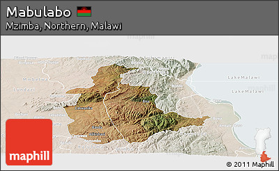Satellite Panoramic Map of Mabulabo, lighten