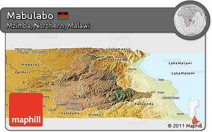 Satellite Panoramic Map of Mabulabo, physical outside