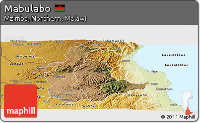 Satellite Panoramic Map of Mabulabo, physical outside