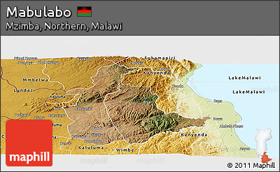 Satellite Panoramic Map of Mabulabo, physical outside
