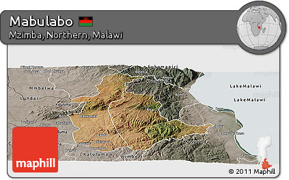 Satellite Panoramic Map of Mabulabo, semi-desaturated