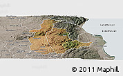 Satellite Panoramic Map of Mabulabo, semi-desaturated