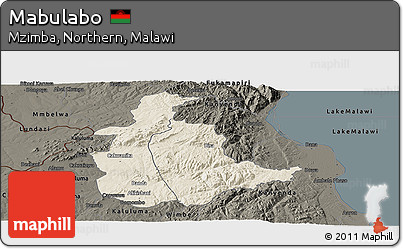 Shaded Relief Panoramic Map of Mabulabo, darken