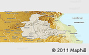 Shaded Relief Panoramic Map of Mabulabo, physical outside