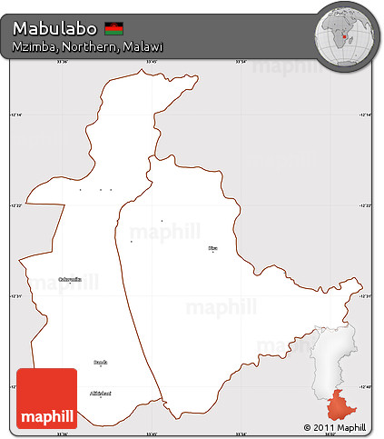 Classic Style Simple Map of Mabulabo, cropped outside