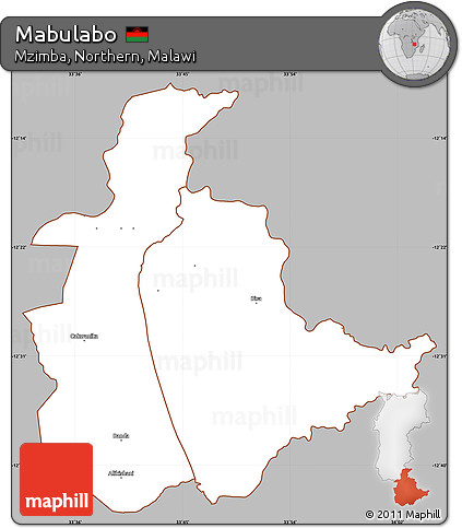 Gray Simple Map of Mabulabo, cropped outside