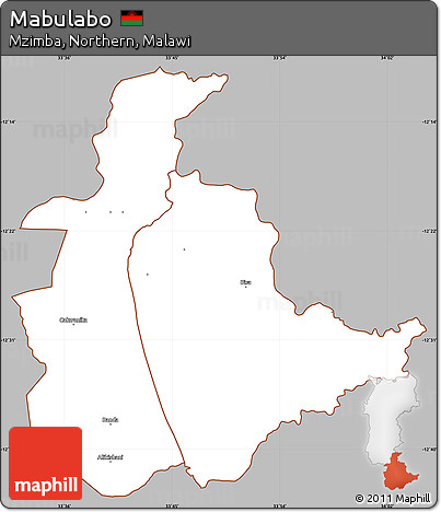 Gray Simple Map of Mabulabo, cropped outside