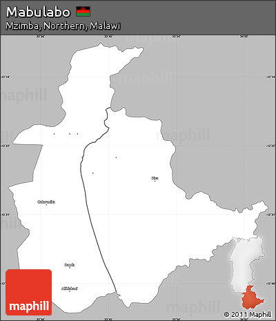 Gray Simple Map of Mabulabo, single color outside