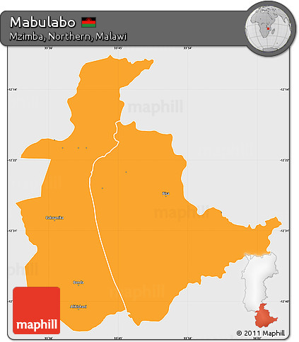 Political Simple Map of Mabulabo, single color outside