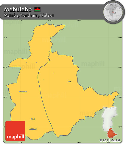 Savanna Style Simple Map of Mabulabo, cropped outside