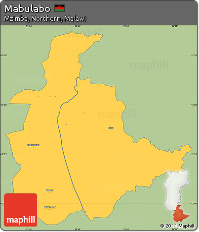 Savanna Style Simple Map of Mabulabo, single color outside