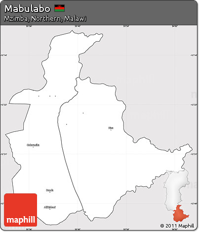 Silver Style Simple Map of Mabulabo, cropped outside