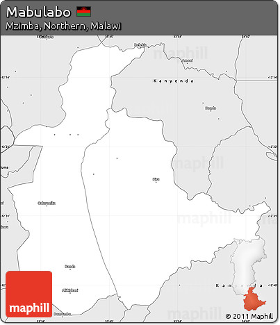 Silver Style Simple Map of Mabulabo