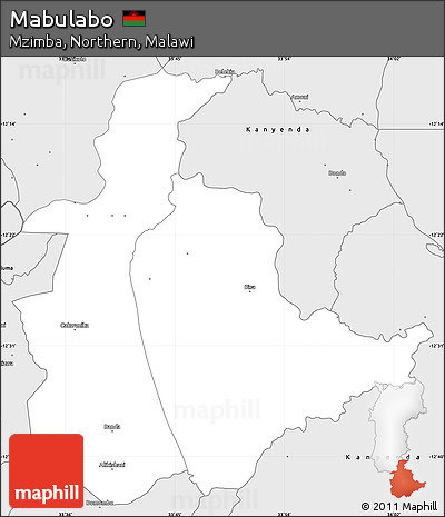 Silver Style Simple Map of Mabulabo