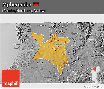 Physical 3D Map of Mpherembe, desaturated