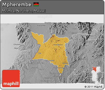 Physical 3D Map of Mpherembe, desaturated