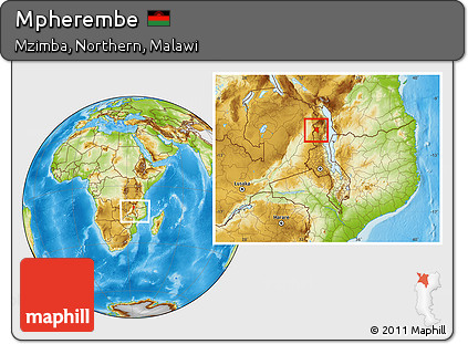 Physical Location Map of Mpherembe, within the entire country