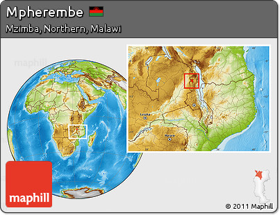 Physical Location Map of Mpherembe, within the entire country