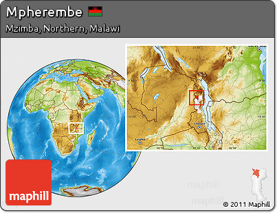 Physical Location Map of Mpherembe, highlighted parent region