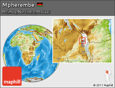 Physical Location Map of Mpherembe, highlighted parent region, highlighted grandparent region