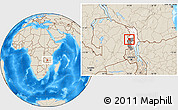 Shaded Relief Location Map of Mpherembe, highlighted parent region, highlighted grandparent region