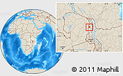 Shaded Relief Location Map of Mpherembe, highlighted parent region