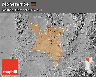 Satellite Map of Mpherembe, desaturated