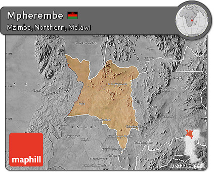 Satellite Map of Mpherembe, desaturated