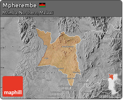 Satellite Map of Mpherembe, desaturated