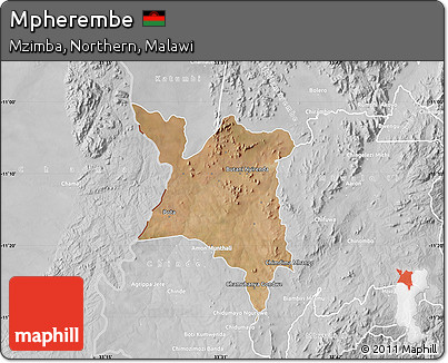 Satellite Map of Mpherembe, lighten, desaturated
