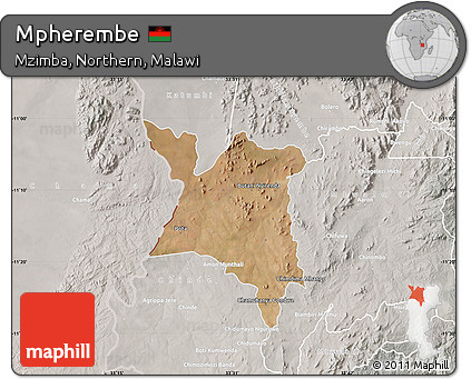 Satellite Map of Mpherembe, lighten, semi-desaturated