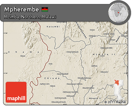 Shaded Relief Map of Mpherembe
