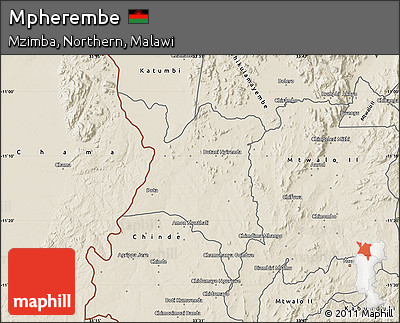 Shaded Relief Map of Mpherembe